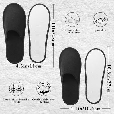 Geyoga 30 Pairs Disposable Spa Slippers for Guest Non Slip House Hotel Closed Toe Indoor Slipper for Men Women Home Wedding Travel, 2 Size(Black)