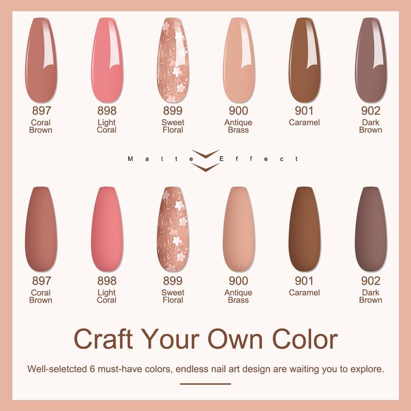 Lavender Violets 12Pcs Dip Powder Nail Kit - 6 Nude Pink Neutral Colors Dipping Powder System with Base &amp; Top Coat Activator for French Manicure at Home M204