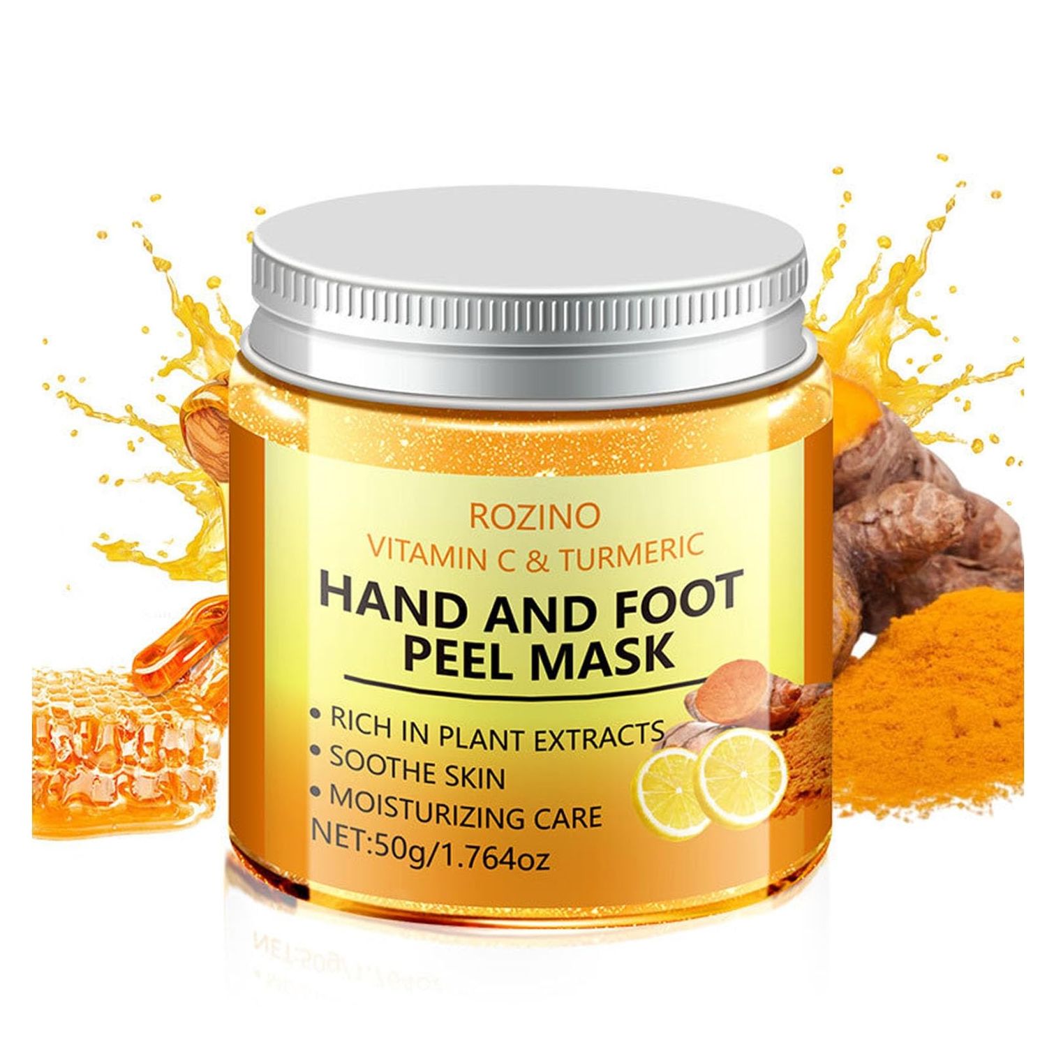 Vitamin C &amp; Turmeric Hand and Foot Peel Mask, Hydrating Peel Off Hand Wax Mask Nourishing Exfoliating Repair Dry Rough Cracked Skin Hands Care, Exfoliating Hand Peeling Mask for Men &amp; Women