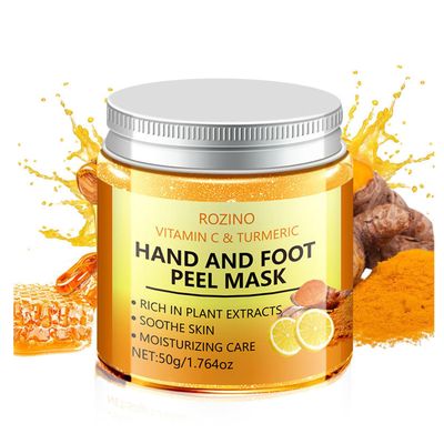 Vitamin C &amp; Turmeric Hand and Foot Peel Mask, Hydrating Peel Off Hand Wax Mask Nourishing Exfoliating Repair Dry Rough Cracked Skin Hands Care, Exfoliating Hand Peeling Mask for Men &amp; Women