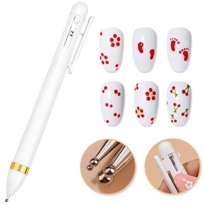 Nail Dotting Pen Nail Art Dotting Tools in Ballpoint Pen Design Nail Art Kit, Nail Art Tip Dot Paint Manicure Kit, Stylus for Watercolor Paper, Tracing Paper (NAT248)