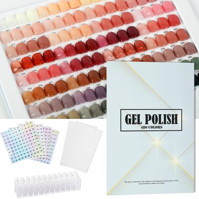 C12rtive 480 Nail Colors Book,Professional Nail Polish Chart Book with 600 Practice Tips &amp; 1-500 Number Labels, Pre-Numbered Slots,Perfect for Salons and Home Use(Starry Sky)