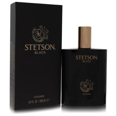 PureScents Stetson Black - Original Cologne for Men - Masculine Woody, Dark and Spicy Scent with Fragrance Notes of Sandalwood, Spices, and Suede - 3.4 Fl Oz