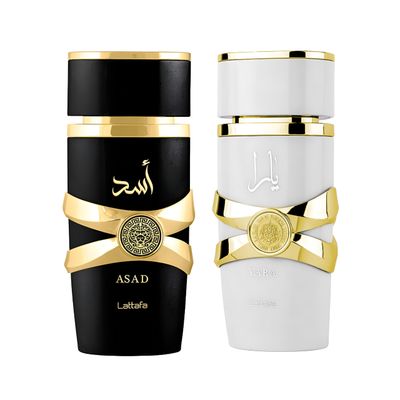 Lattafa for Unisex 2 Piece Eau de Parfum Gift Set (Asad Yara Moi) 3.4 Ounce/100 ml each