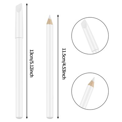 6 Pieces White Nail Pencils 2-In-1 Nail Whitening Pencils with Cuticle Pusher for French Manicure Supplies