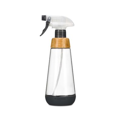 Full Circle Bottle Service-Refillable Glass Spray Bottle for Cleaning -Versatile Stream &amp; Mist Options, Bamboo, Silicone Boot- Ideal for Non-Toxic Solutions &amp; Plant Care, 16oz, Gray