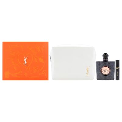 Yves Saint Laurent Black Opium for Women - 3 Pc Gift Set 1.6oz EDP Spray, 0.06oz Mascara Lash Clash, Pouch