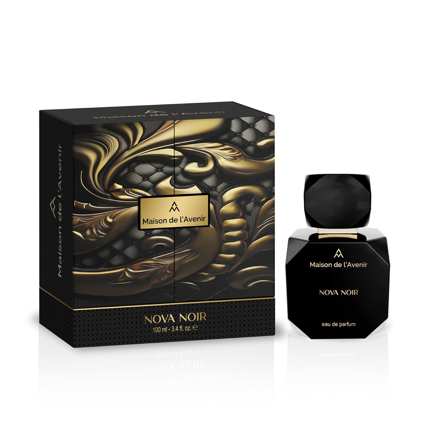 Maison de lAvenir Nova Noir - ELIXIR COLLECTION | Oriental Woody Fragrance | Unisex Cologne &amp; Perfume | Natural &amp; Essential Oils | Eau de Parfum (48 Hours) | Made in UAE | 100ml / 3.4 fl. oz.