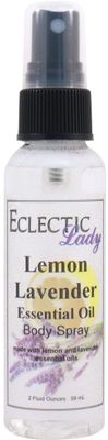 Eclectic Lady Lemon Lavender Body Spray, 2 ounces, Body Mist for Women with Clean, Light &amp; Gentle Fragrance, Cologne with Soft, Subtle Aroma For Daily Use