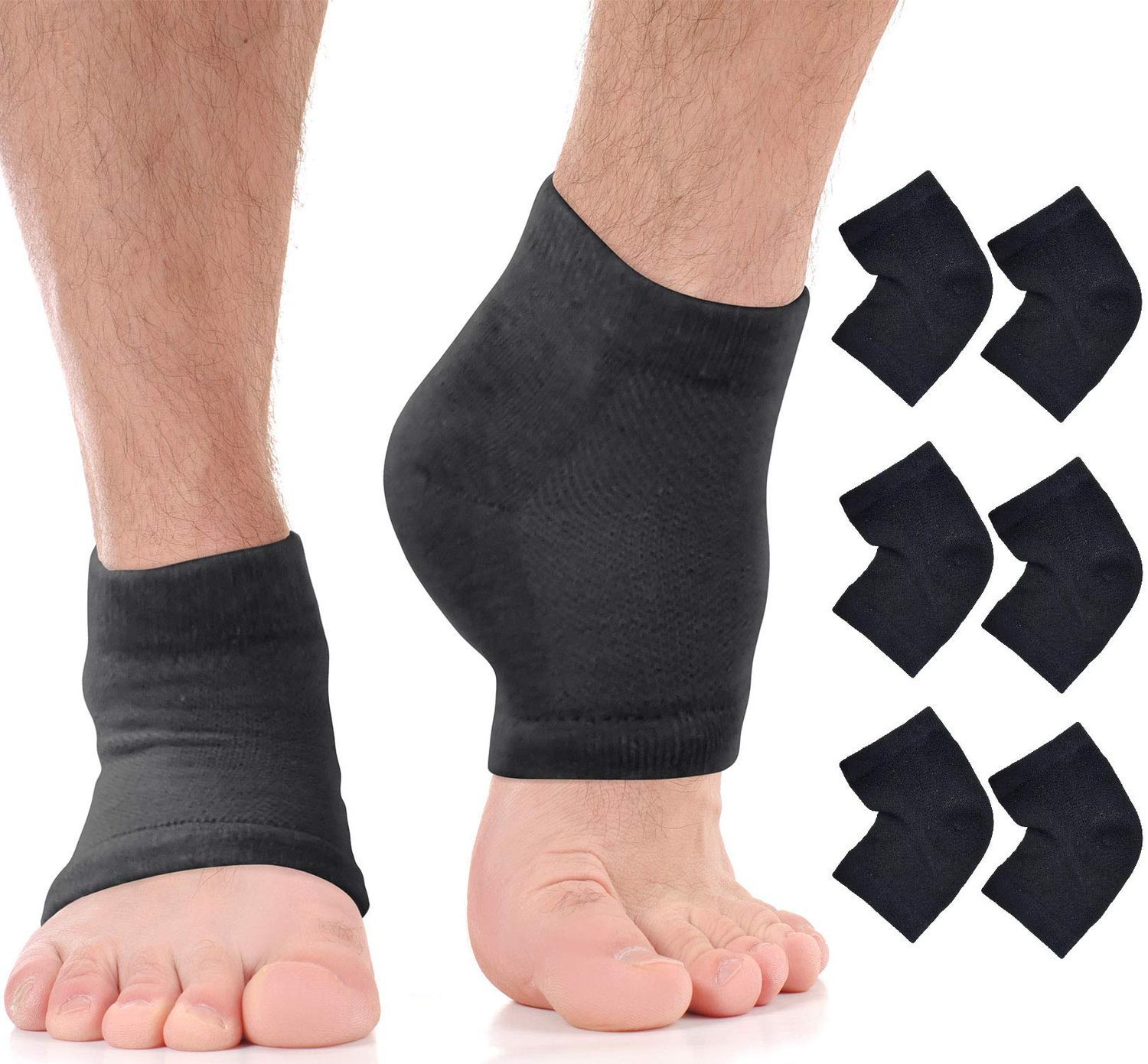 Moisturizing Socks for Men | Cracked Heel Treatment with Aloe Vera | Moisturizer Foot Callus Remover | Aloe Socks for Cracked Heels &amp; Dry Cracked Feet | Lotion Infused Gel Heel Socks (XL - 3 Pairs)
