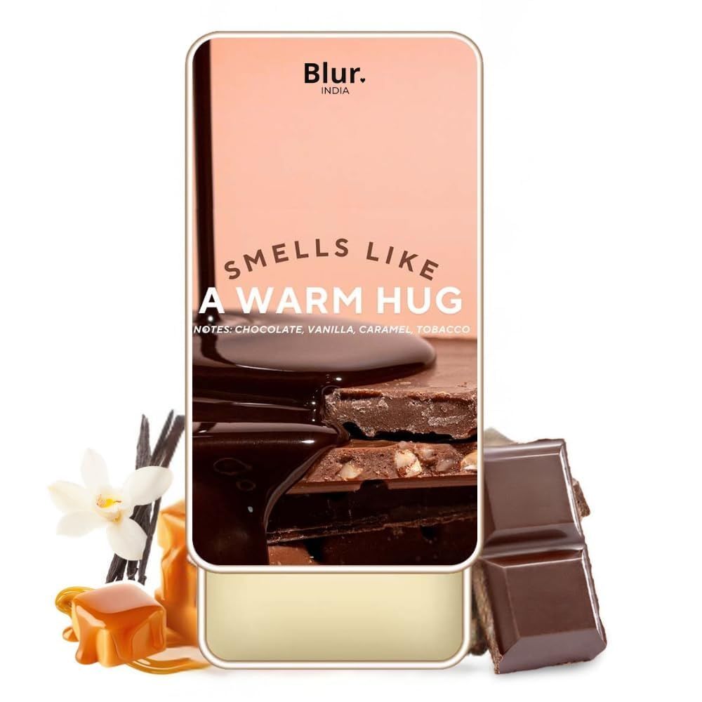 Smells Like A Warm Hug Solid Perfume | Blur India | Warm Chocolate Vanilla Fragrance | Alcohol Free | Long Lasting | Safe For Skin