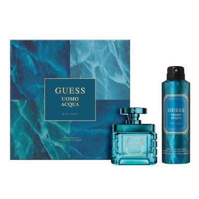 GUESS Uomo Acqua Eau de Toilette 2 Piece Gift Set - Cologne Spray 1.7 Fl. Oz. &amp; Deodorizing Body Spray 6.0 Oz.