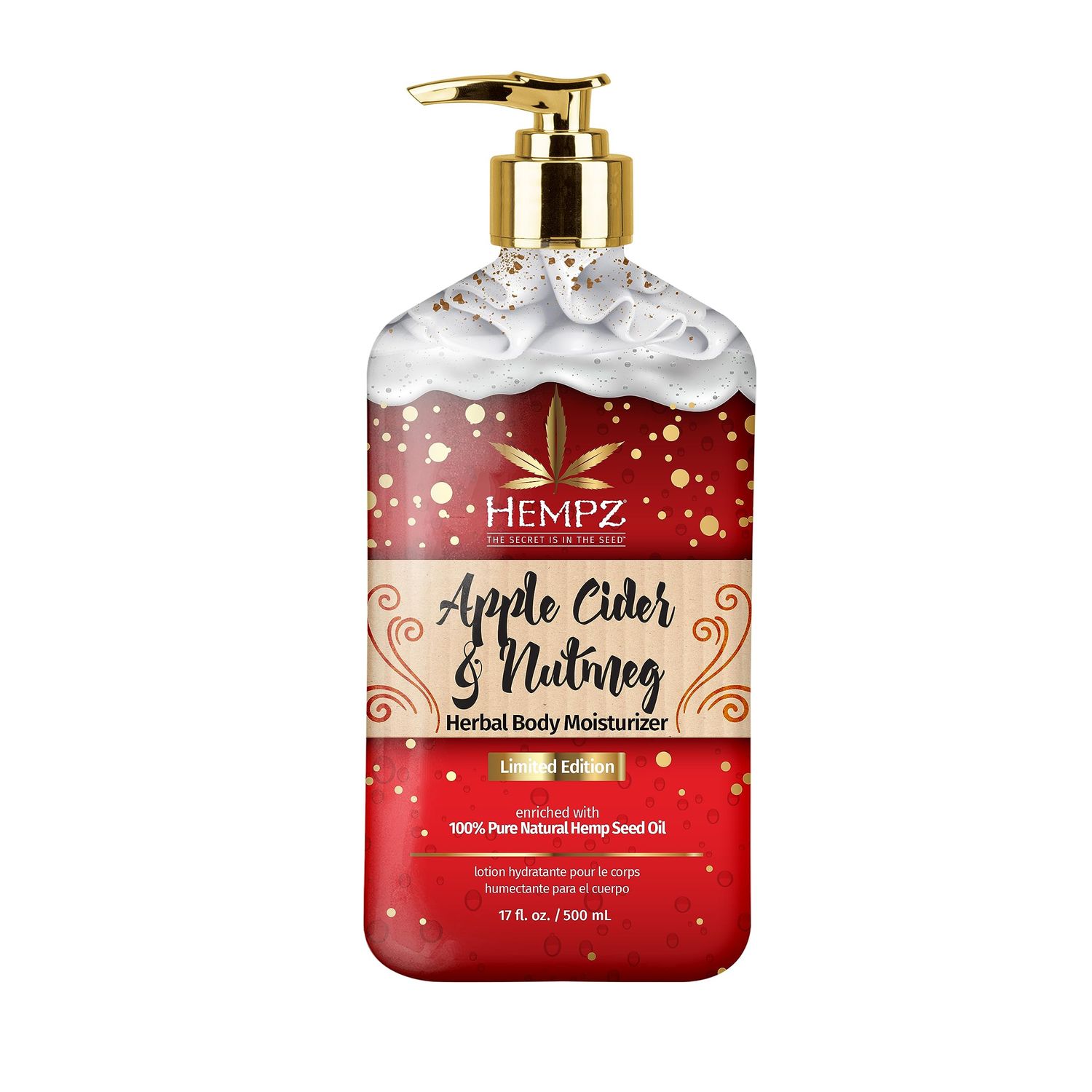 Limited Edition Apple Cider &amp; Nutmeg Herbal Moisturizing Body Lotion (17 oz) - Fall Scented Body Lotion for Women or Men with Dry or Sensitive Skin - Hydrating Moisturizer for Daily Radiance
