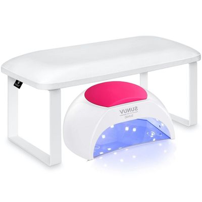 Sorreni Nail Arm Rest - Detachable Arm Rest for Nails Tech, Non-Slip Manicure Hand Holder Pillow for Salon or Home Use (White)