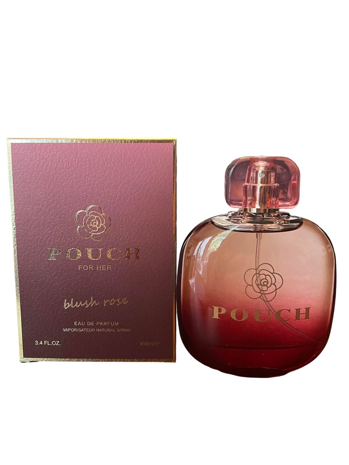 United Scents POUCH BLUSH ROSE for Her Eau de Parfum, 3.4 Fl Oz, Notes: Bergamot, Red Currant, Rose