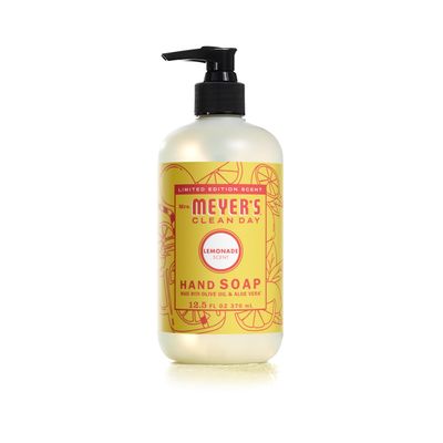 Mrs. Meyers Clean Day Liquid Hand Soap, Cruelty Free and Biodegradable Hand Wash Formula Made with Essential Oils, Limited Edition Lemonade Scent, 12.5 oz Bottle