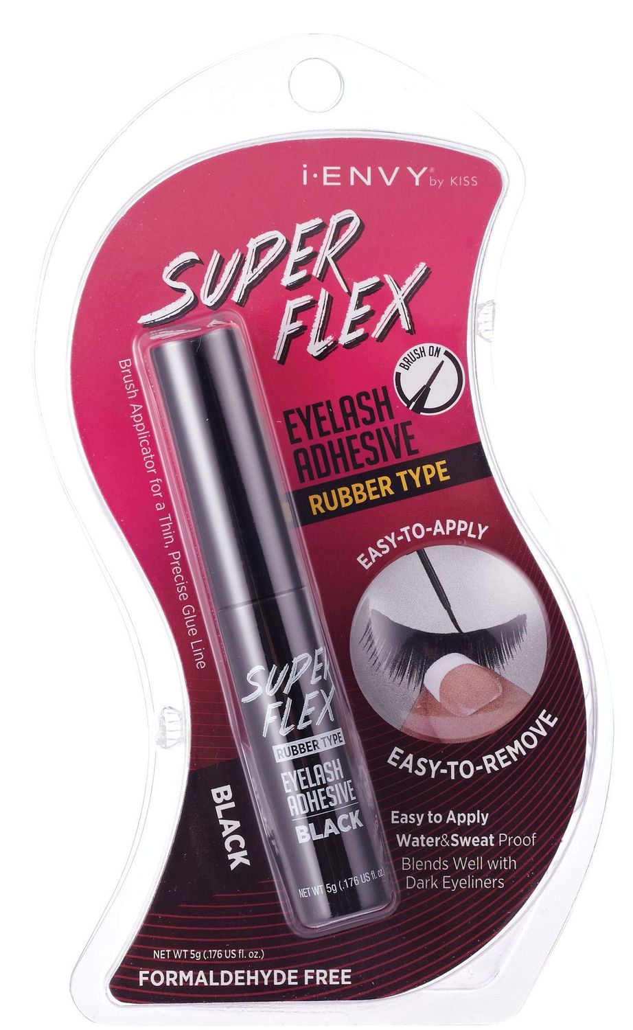 iEnvy Super Flex Brush Eyelash Adhesive Rubber Type Black 0.176 oz KPEG07
