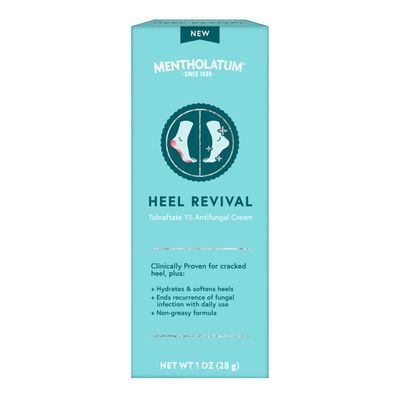 Mentholatum Heel Revival, Persistent Cracked Heel Repair Treatment, 1 Tolnaftate Antifungal Cream, Antifungal Foot Treatment, Eliminates &amp; Prevents Fungus, 1 OZ