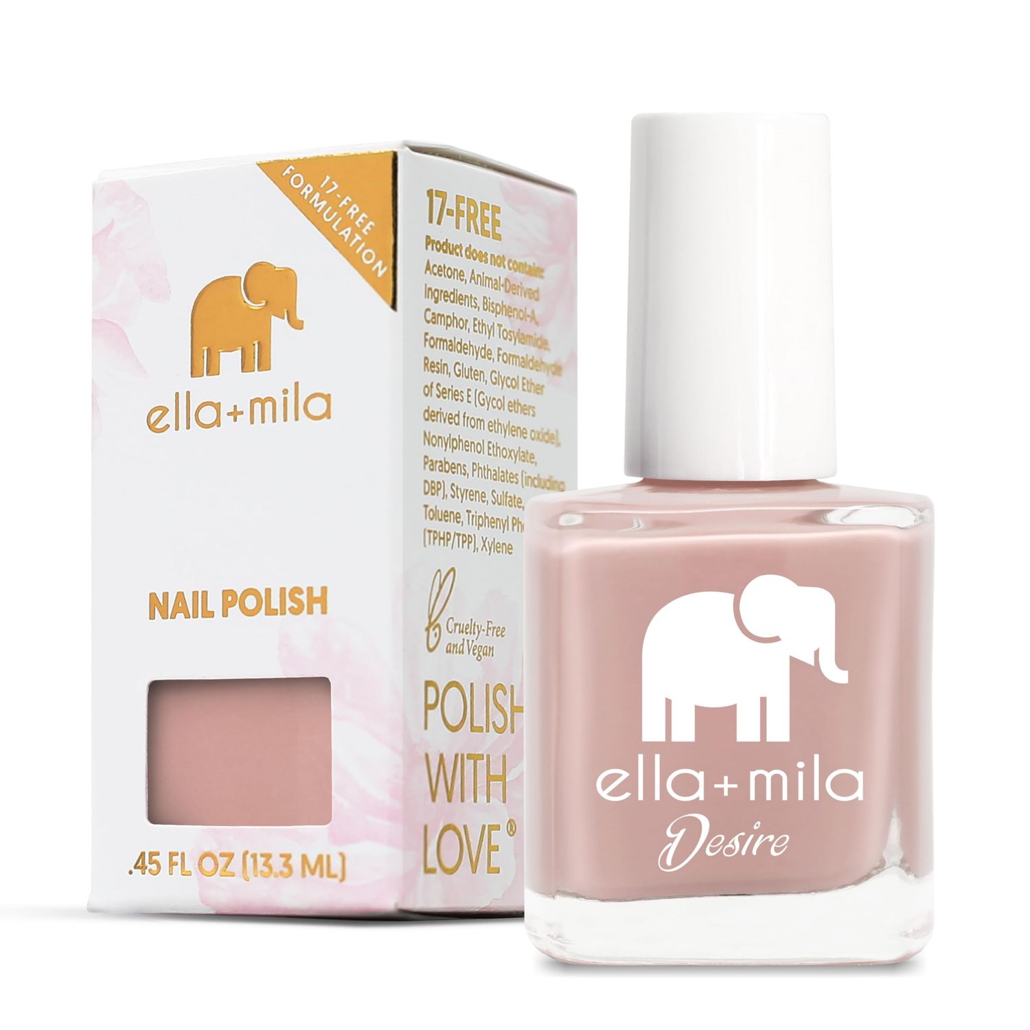 ellamila Desert Suede Nail Polish - Quick Drying Nude Nail Polish - 17-Free &amp; Chip Resistant Nude Brown Nail Polish - Vegan &amp; Cruelty-Free Regular Nail Polish - Fast Dry Nail Polish (0.45 Fl.Oz.)