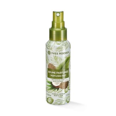 Yves Rocher Sensual Perfumed Body and Hair Mist Long Lasting - Coconut Scent 100 ml./3.3 fl.oz.