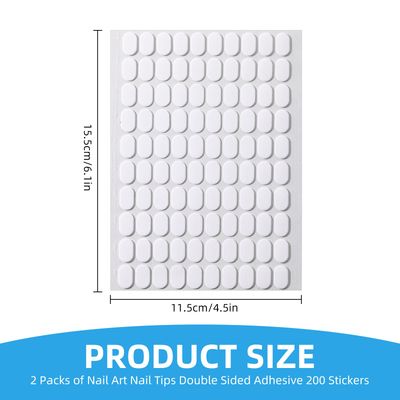 MICALOR 200 PCS Double Sided Nail Tape, Clear Glue Stickers, Press on Adhesive Tabs for Art Practice Design, Display Stand, Color Display Book