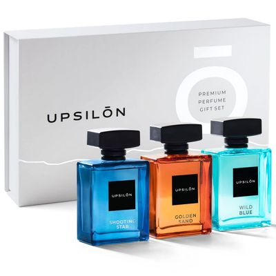 UPSILON Combo of Wild Blue, Golden Sand &amp; Shooting Star Eau De Parfum Premium Long Lasting Fresh &amp; Powerful Fragrance Spray Travel Friendly Luxury Parfum Scent | Mens Perfume | Each 100ml - Pack Of 3