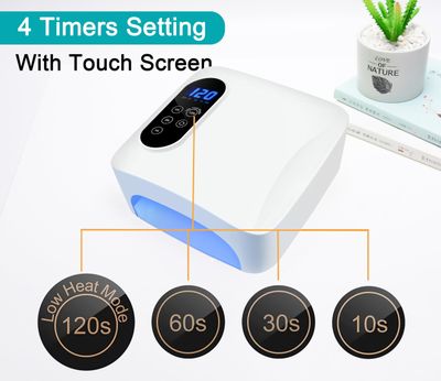 72W Cordless Led Nail Lamp, Rechargeable Nail Dryer, Portable Gel UV Led Nail Light with 4 Timer Setting Sensor, Professional Wireless Gel Nail Lights Nail Art Manicure Tools for Home and Salon