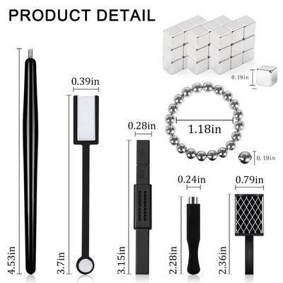 DANNEASY 60pcs Cat Eye Nail Magnet for Nail Art, Cat Eye Gel Nail Polish Magnet Strong Magnetic Nail Polish Magnets for Nails Multi-Function Nail Tool for Nails Salon Accessories