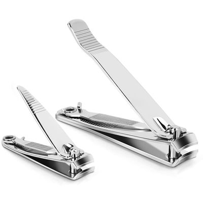 Nail Clippers, Toenail Clippers, Fingernail Clipper Cutters, Stainless Steel Toe Nail Clippers with Sharp Curved Blades and File, Nail Clippers for Men Women Kids(Large &amp; Small)