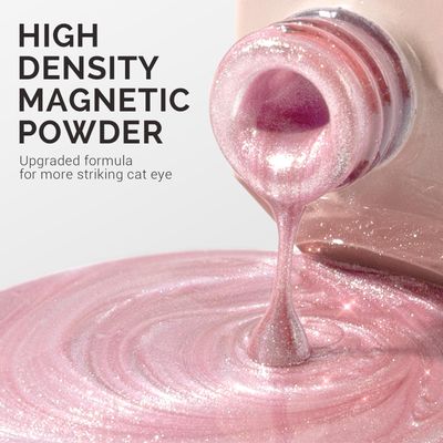 MelodySusie Jeweliver Cat Eye Gel Nail Polish, 0.5 Fl Oz Pink Glitter Holographic Magnetic Nail Polish with Magnet, UV Nail Polish for Nail Art Manicure Salon DIY at Home C04