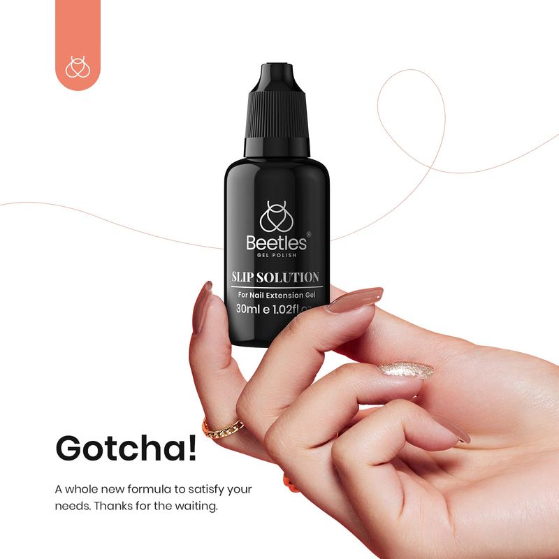 Beetles Slip Solution for Poly Nail Gel - 30ml Extension Liquid, Anti-stick, Strengthen DIY Home Nail Gel, 1 Drip at a Time