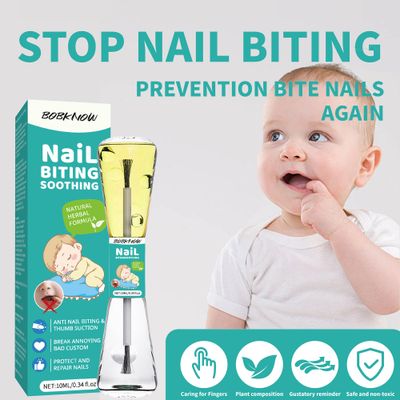 BOBKNOW 10 ml Nail Biting Treatment for Kids, Bitter Melon Extract Polish Prevention for Nali Bite, Protect &amp; Repair, Double Effect for Correct Kids Bad Habits
