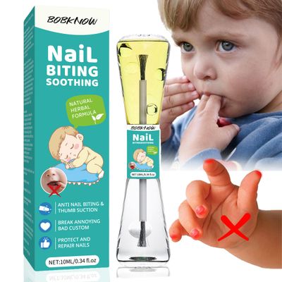 BOBKNOW 10 ml Nail Biting Treatment for Kids, Bitter Melon Extract Polish Prevention for Nali Bite, Protect &amp; Repair, Double Effect for Correct Kids Bad Habits