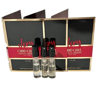 Carolina Herrera Very Good Girl GLAM PARFUM Sample Spray Perfume WOMEN 1.5 ml / 0.05 fl oz (Set of 3) Clear