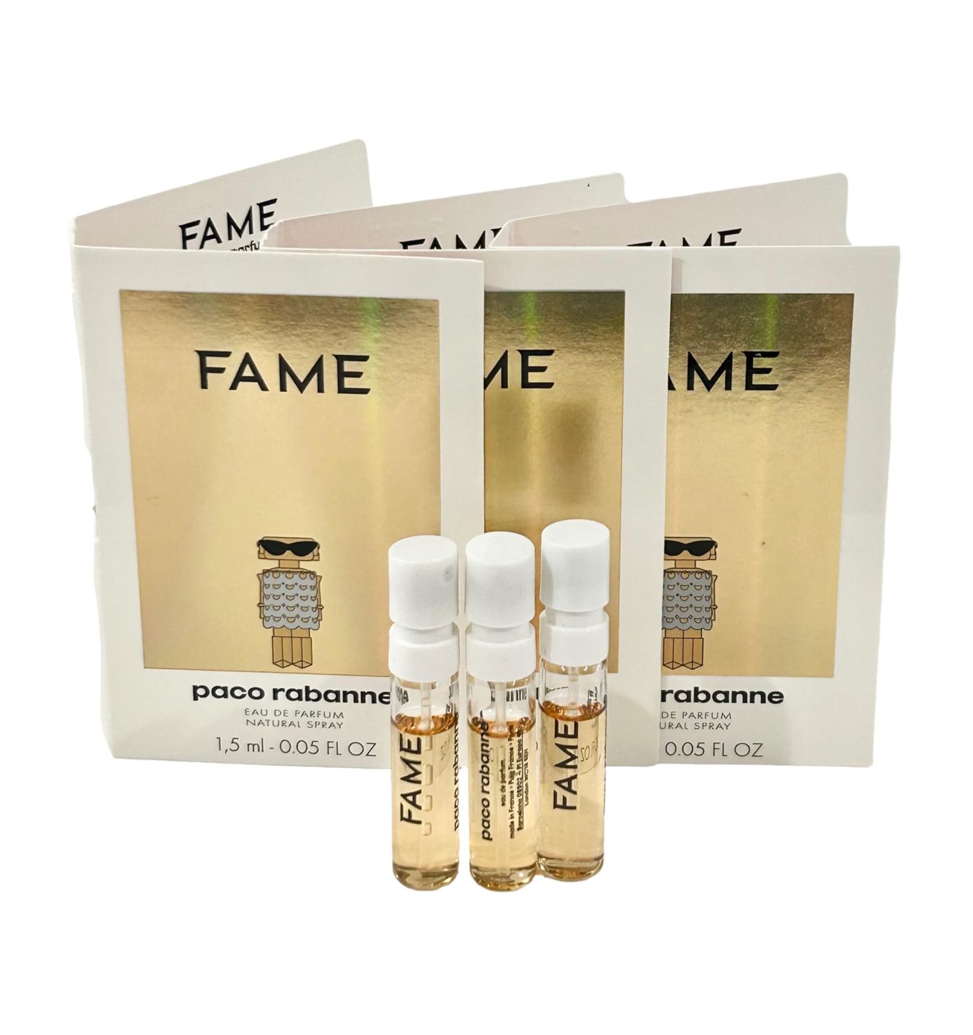 Paco Rabanne FAME Perfume WOMEN spray EDP vial perfume 1.5 ml / 0.05 fl oz - Set of 3