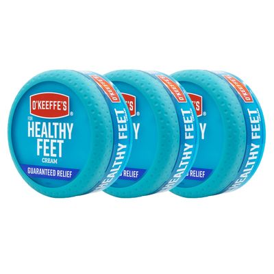 OKeeffes for Healthy Feet Foot Cream; Guaranteed Relief for Extremely Dry; Cracked Feet; Instantly Boosts Moisture Levels; 3.2 Ounce Jar; (Pack of 3)
