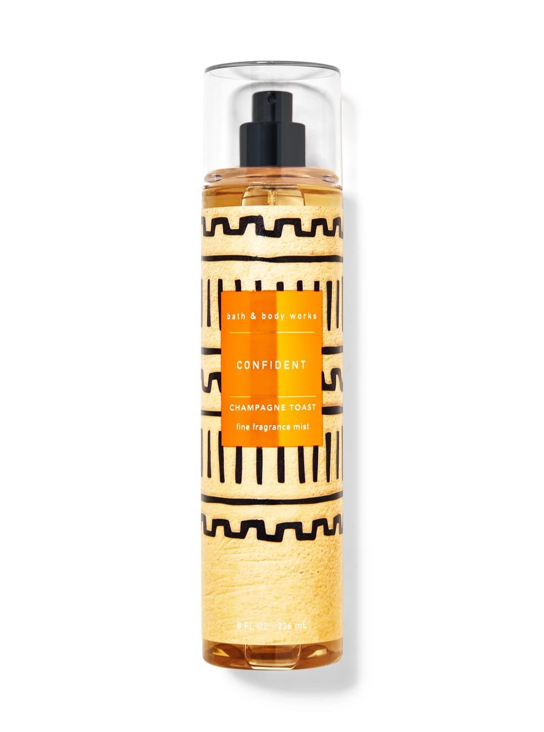 Bath and Body Works Champagne Toast Fine Fragrance Mist 8 Ounce Body Spray Decorative Diamond Plate Bottle