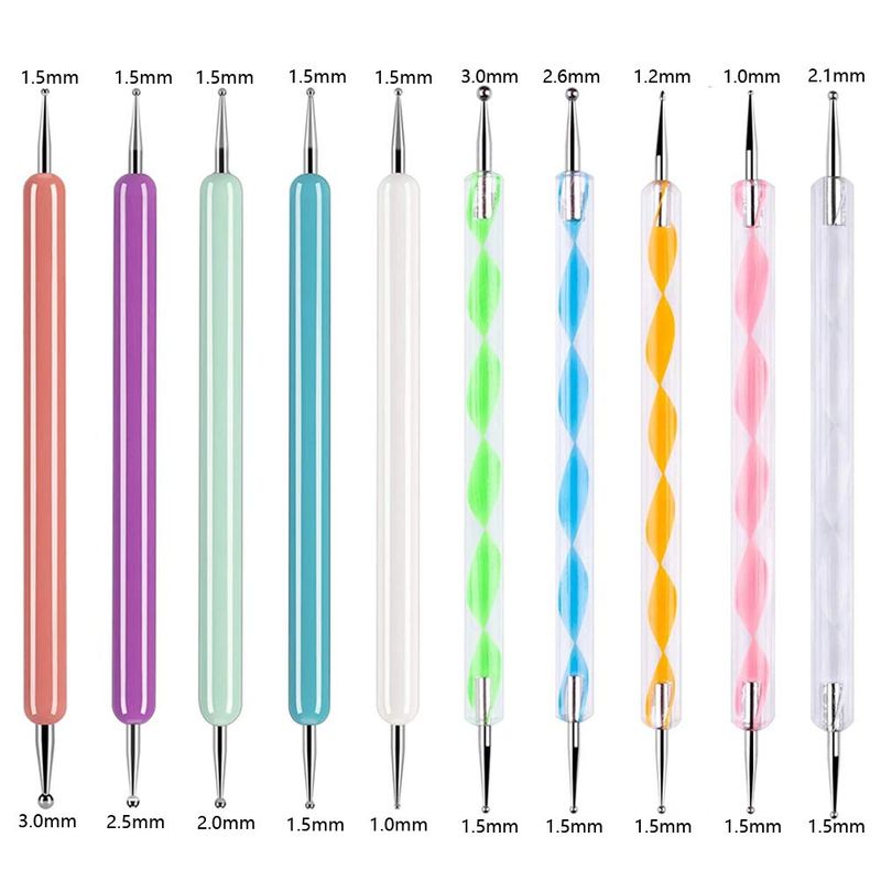 ABenkle 10Pcs Art Dotting Tools for Nail Art, Ball Tip Clay Tools Sculpting Pattern Tracing Stylus, Ball Embossing Stylu for Drawing,Painting Rocks Mandalas,Art Dot Tools