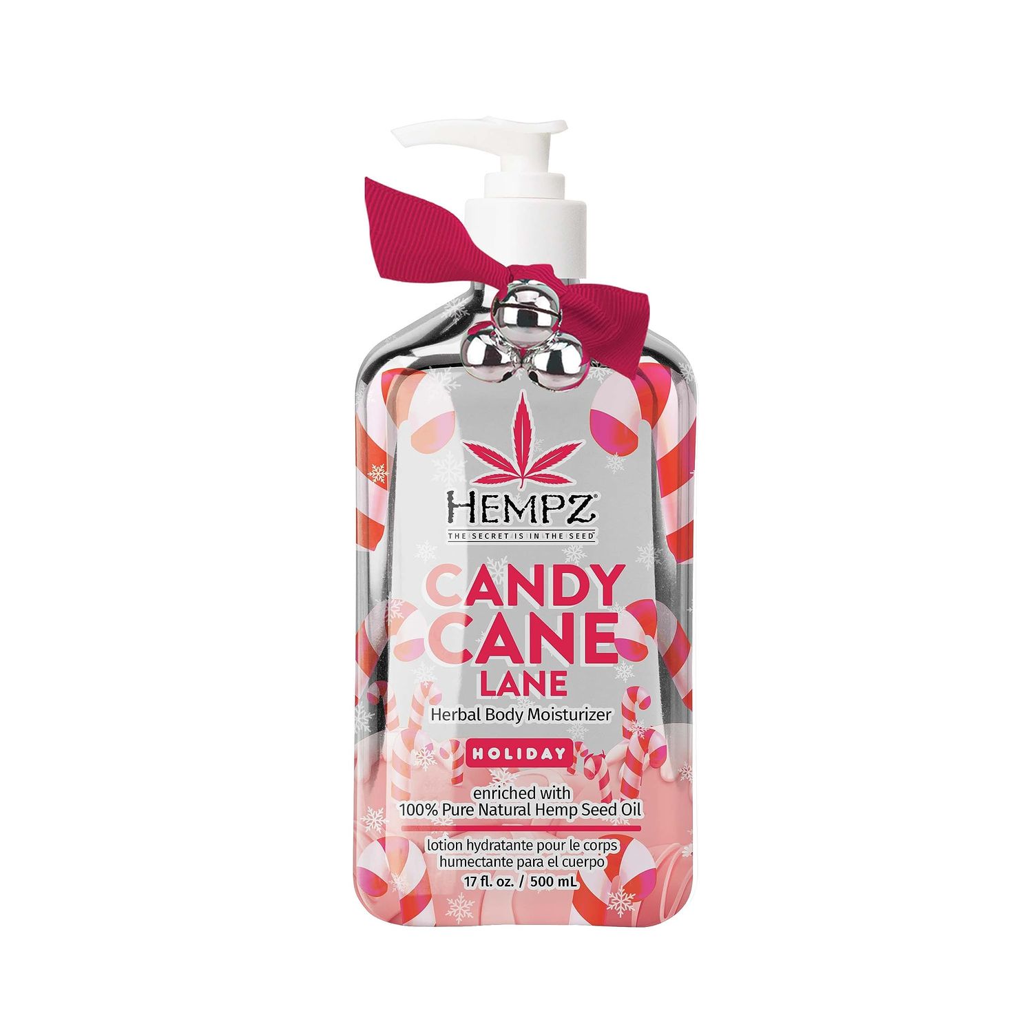Hempz Limited Edition Peppermint Candy Cane Herbal Body Lotion Moisturizer (17 Oz) - Holiday Body Lotion for Women or Men with Dry Skin - Hydrating Moisturizer for Daily Radiance