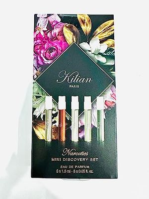 Kilian narcotics mini discovery set 5 different parfum sample set 5 x 1.5 ml - 5 x 0.05 fl oz. good girl gone bad, love dont be shy, rolling in love, voulez, roses on ice