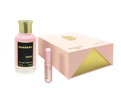 Bharara Rose Eau De Parfum Spray 3.4 Fl Oz (100 Ml) - Long Lasting Floral Perfume for Women - Elegant Jasmine &amp; Peony Scent - Luxury Daily Wear Fragrance