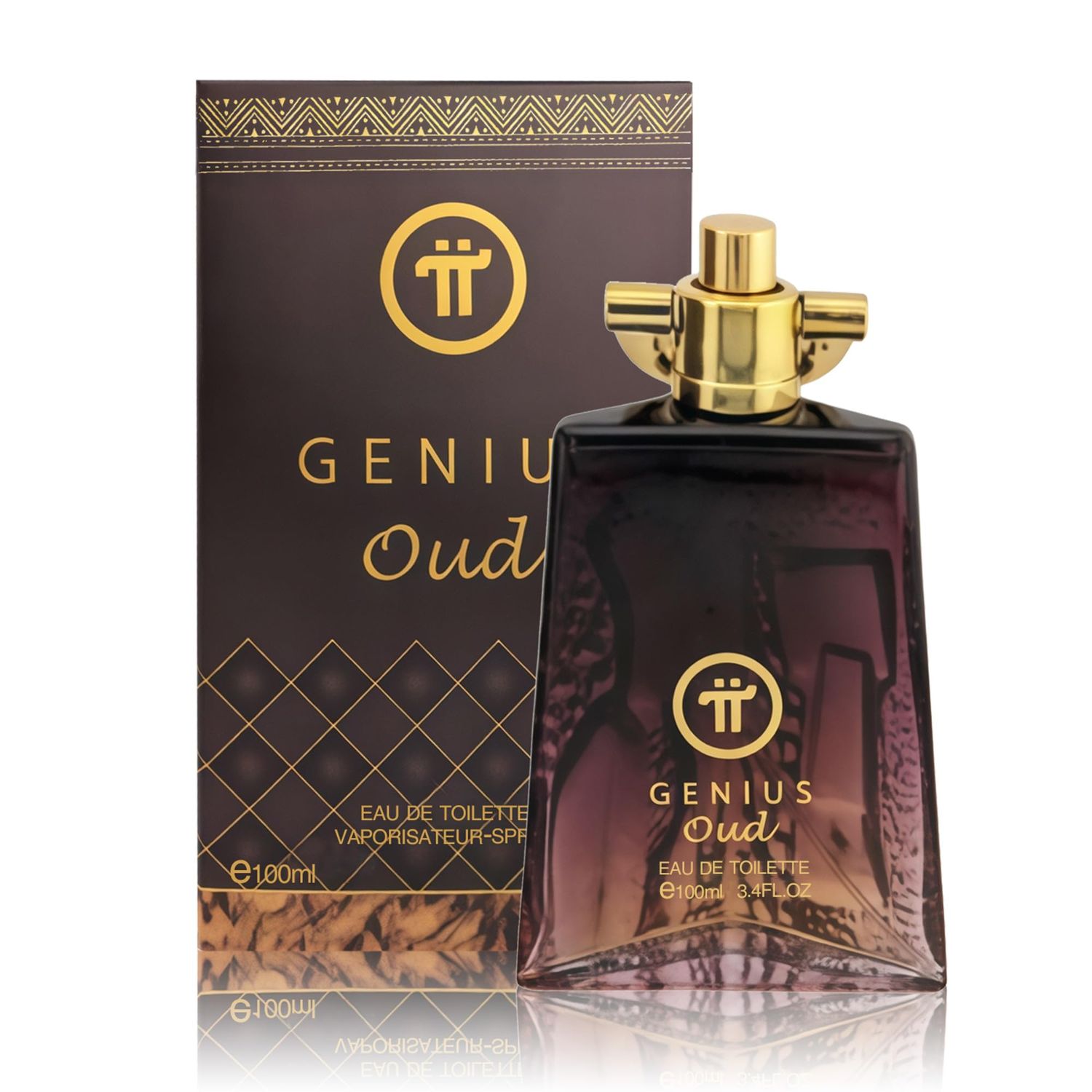 A CENTER Genius Oud Cologne for Men Natural Eau de Toilette 3.4 Fl Oz with Vanilla,Woody,Smooth Vanilla, and Musk Notes Fragrance Alcohol-Free Luxury Mens Perfume for Daily Use
