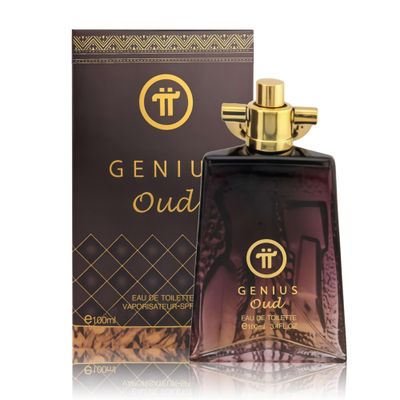 A CENTER Genius Oud Cologne for Men Natural Eau de Toilette 3.4 Fl Oz with Vanilla,Woody,Smooth Vanilla, and Musk Notes Fragrance Alcohol-Free Luxury Mens Perfume for Daily Use