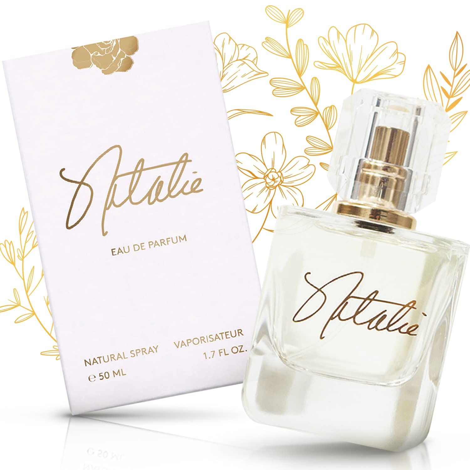 Natalie Fragrance Eau De Parfum - 50 ml I Fresh, Floral Perfume with Freesia, Neroli, Bigarde Zest, Rose Oil, Vanilla &amp; Gardenia, Hand Crafted, 18 Oil Concentration, Long Lasting Perfumes for Women