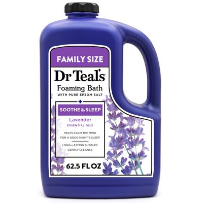 Dr Teals Foaming Bath with Pure Epsom Salt, Soothe &amp; Sleep with Lavender, 62.5 fl oz