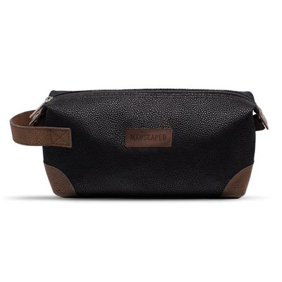 MANSCAPED The Shed Mens Premium Quality Toiletry Bag, PU Leather Dopp Kit, Bathroom Travel Bag, Shaving Kit Case, Trimmer Tool Organizer