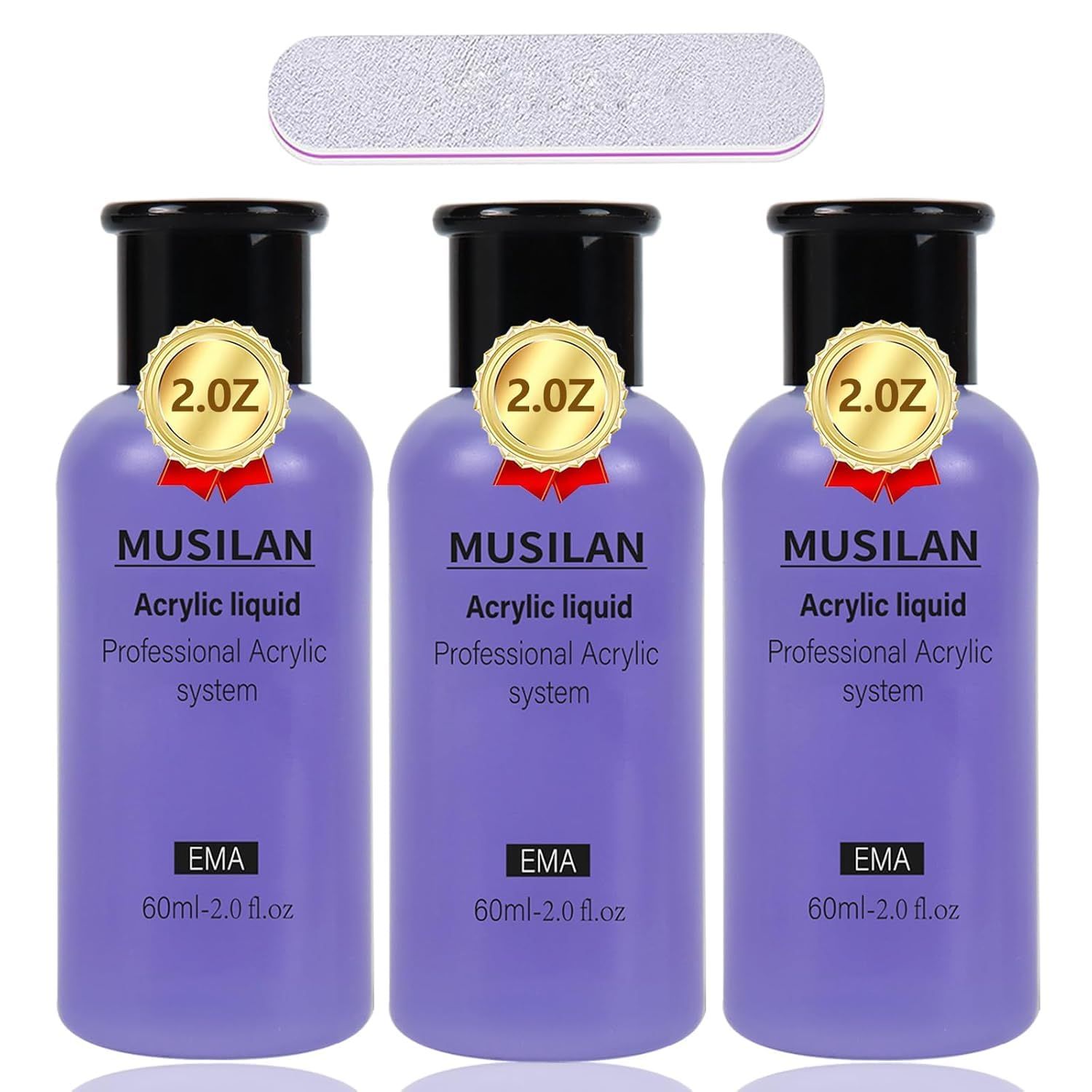 MUSILAN Monomer Acrylic Nail Liquid 6oz for Acrylic Powder - Professional 180ml Monomer Nail Liquid Powder Extension 3D Nail Art - MMA Free,Quick Dry Time,Non-Yellowing