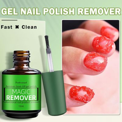 QIUFSSE Magic Remover Gel Polish,3PCS Gel Nail Remover,Professional Gel Remover for Nails,Quickly and Easily Removedor de Esmalte Gel (15ML)