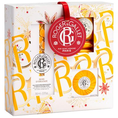 ROGER &amp; GALLET Bois dOrange Gift Set| Orange Wood | 3.3 fl oz Spray| 1.7 oz Soap | Bath Tablets