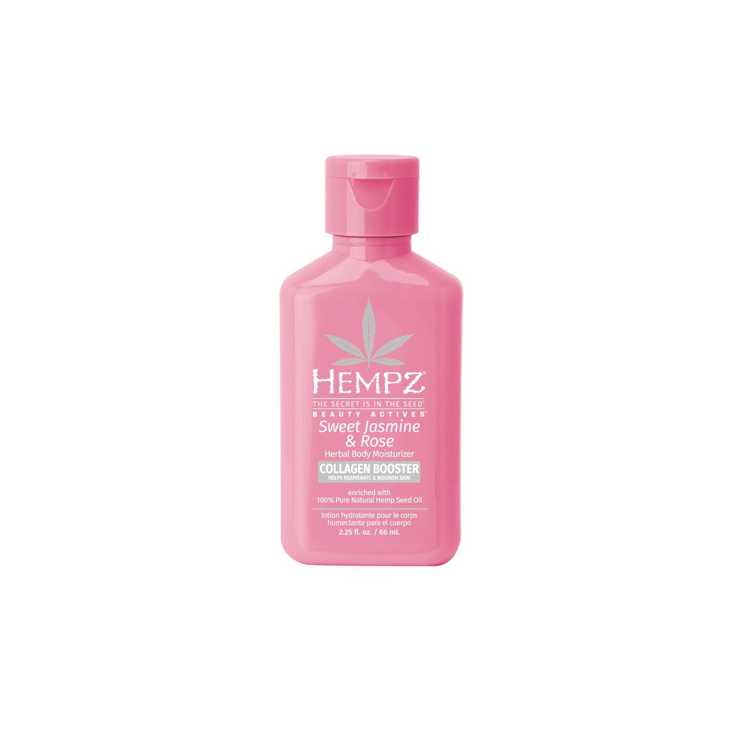 Hempz Mini Collagen-Infused Jasmine &amp; Rose Body Moisturizer, 2.25 oz - Paraben-Free, Vegan, Cruelty-Free